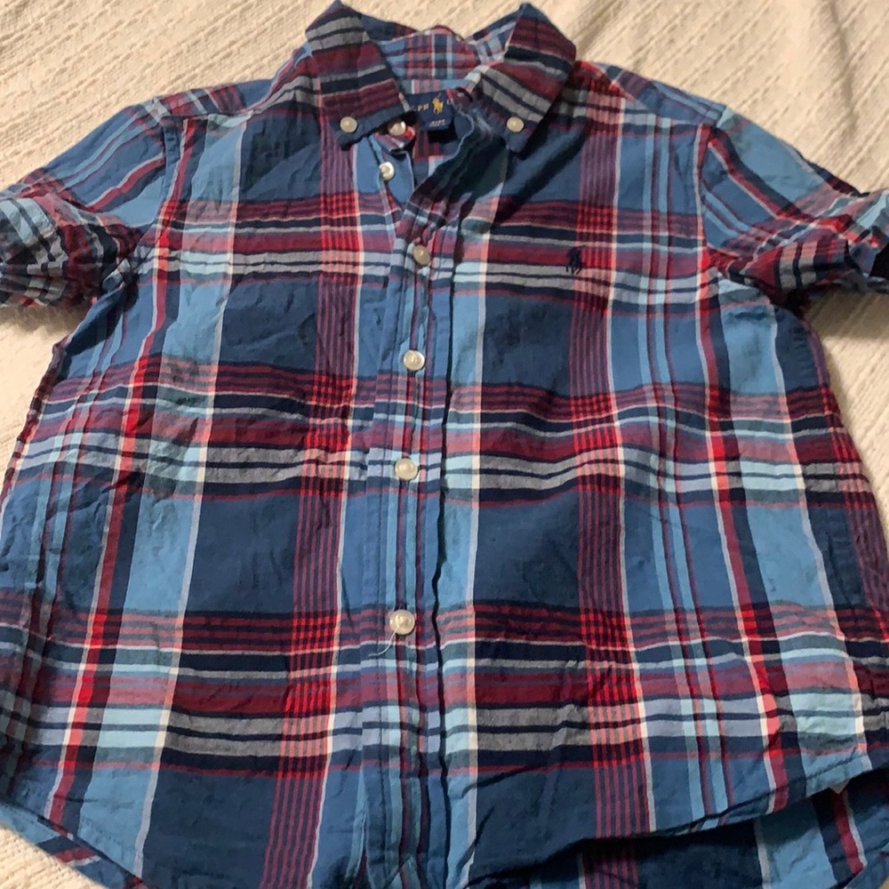 Ralph Lauren 4T Short Sleeve Plaid Shirt